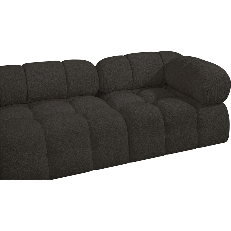 Meridian Furniture Ames Brown Boucle Fabric Modular Sectional