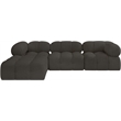 Meridian Furniture Ames Brown Boucle Fabric Modular Sectional