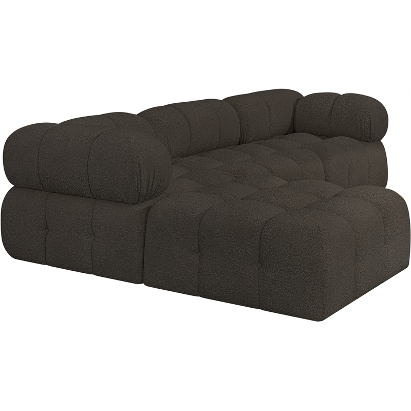 meridian furniture ames brown boucle fabric modular sectional