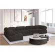 Meridian Furniture Ames Brown Boucle Fabric Modular Sectional