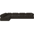 Meridian Furniture Ames Brown Boucle Fabric Modular Sectional