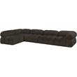 Meridian Furniture Ames Brown Boucle Fabric Modular Sectional