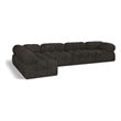 Meridian Furniture Ames Brown Boucle Fabric Modular Sectional