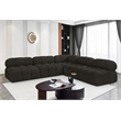 Meridian Furniture Ames Brown Boucle Fabric Modular Sectional