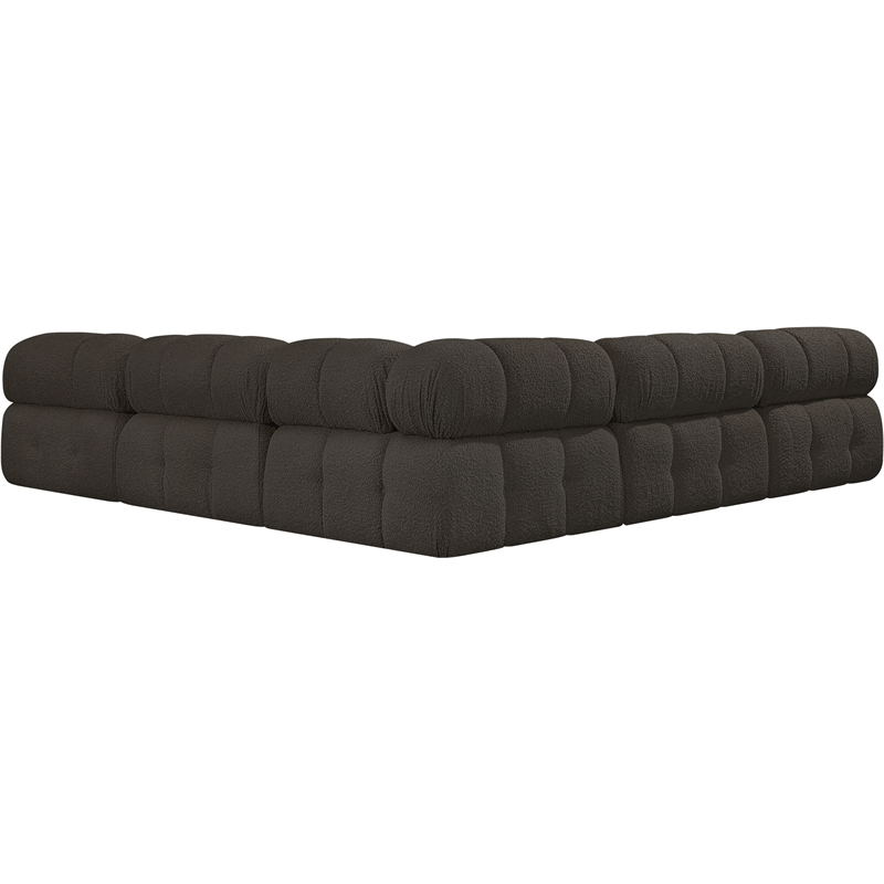 Meridian Furniture Ames Brown Boucle Fabric Modular Sectional