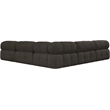 Meridian Furniture Ames Brown Boucle Fabric Modular Sectional