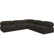 Meridian Furniture Ames Brown Boucle Fabric Modular Sectional