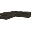 Meridian Furniture Ames Brown Boucle Fabric Modular Sectional