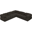 Meridian Furniture Ames Brown Boucle Fabric Modular Sectional