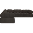 Meridian Furniture Ames Brown Boucle Fabric Modular Sectional
