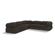 Meridian Furniture Ames Brown Boucle Fabric Modular Sectional