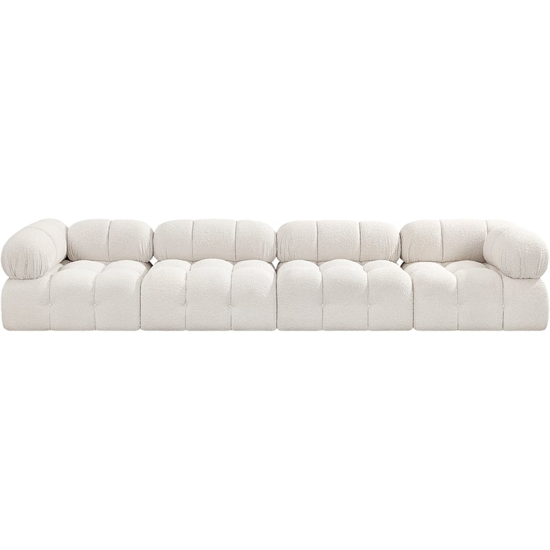Meridian Furniture Ames Cream Boucle Fabric Modular Sofa