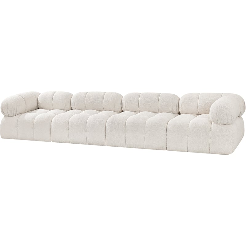 Meridian Furniture Ames Cream Boucle Fabric Modular Sofa