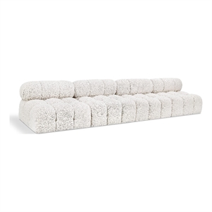 meridian furniture ames cream boucle fabric modular sofa