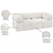Meridian Furniture Ames Cream Boucle Fabric Modular Sofa