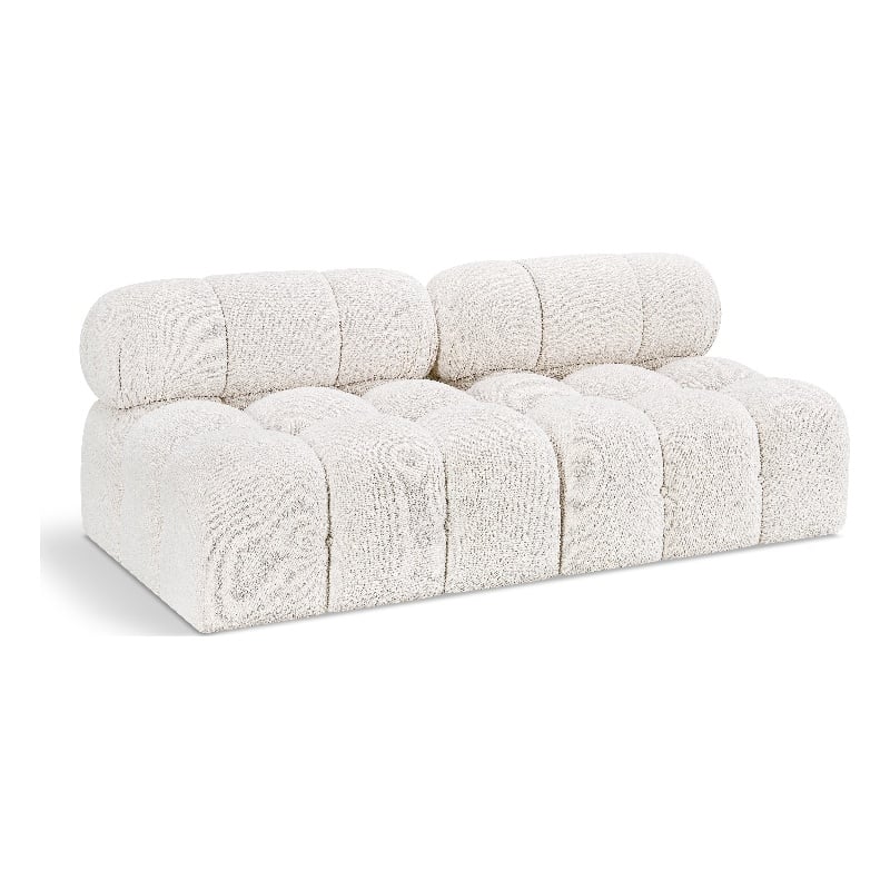 Meridian Furniture Ames Cream Boucle Fabric Modular Sofa