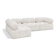 Meridian Furniture Ames Cream Boucle Fabric Modular Sectional