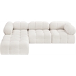 Meridian Furniture Ames Cream Boucle Fabric Modular Sectional