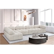 Meridian Furniture Ames Cream Boucle Fabric Modular Sectional