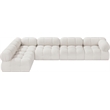 Meridian Furniture Ames Cream Boucle Fabric Modular Sectional