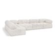 Meridian Furniture Ames Cream Boucle Fabric Modular Sectional