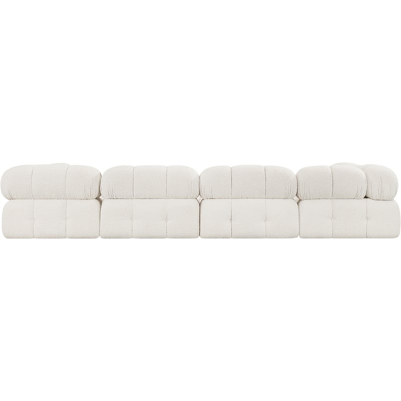 Meridian Furniture Ames Cream Boucle Fabric Modular Sectional