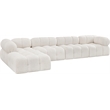 Meridian Furniture Ames Cream Boucle Fabric Modular Sectional
