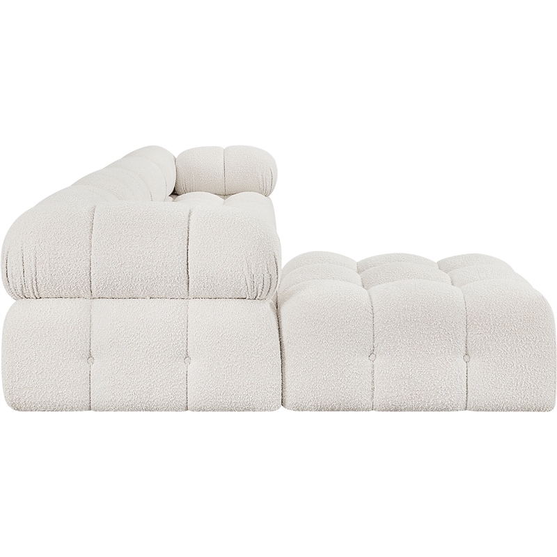 Meridian Furniture Ames Cream Boucle Fabric Modular Sectional