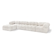Meridian Furniture Ames Cream Boucle Fabric Modular Sectional