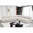 Meridian Furniture Ames Cream Boucle Fabric Modular Sectional