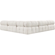 Meridian Furniture Ames Cream Boucle Fabric Modular Sectional