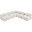 Meridian Furniture Ames Cream Boucle Fabric Modular Sectional