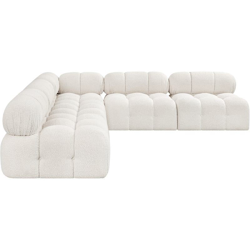 Meridian Furniture Ames Cream Boucle Fabric Modular Sectional