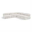 Meridian Furniture Ames Cream Boucle Fabric Modular Sectional