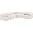 Meridian Furniture Ames Cream Boucle Fabric Modular Sectional
