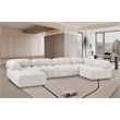 Meridian Furniture Ames Cream Boucle Fabric Modular Sectional