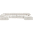 Meridian Furniture Ames Cream Boucle Fabric Modular Sectional