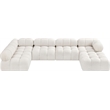 Meridian Furniture Ames Cream Boucle Fabric Modular Sectional