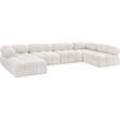 Meridian Furniture Ames Cream Boucle Fabric Modular Sectional