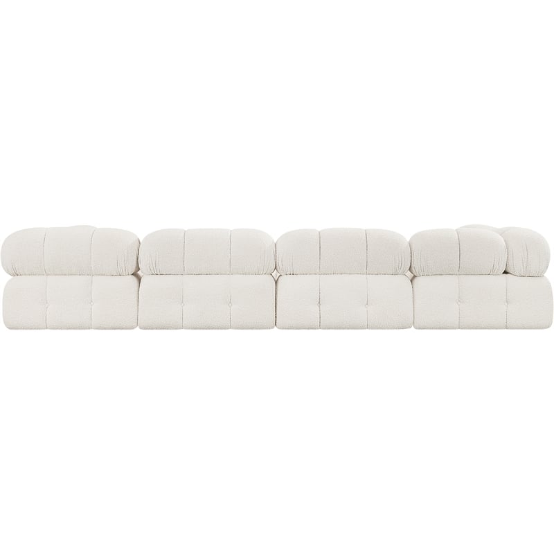Meridian Furniture Ames Cream Boucle Fabric Modular Sectional