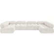 Meridian Furniture Ames Cream Boucle Fabric Modular Sectional