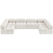 Meridian Furniture Ames Cream Boucle Fabric Modular Sectional