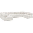 Meridian Furniture Ames Cream Boucle Fabric Modular Sectional