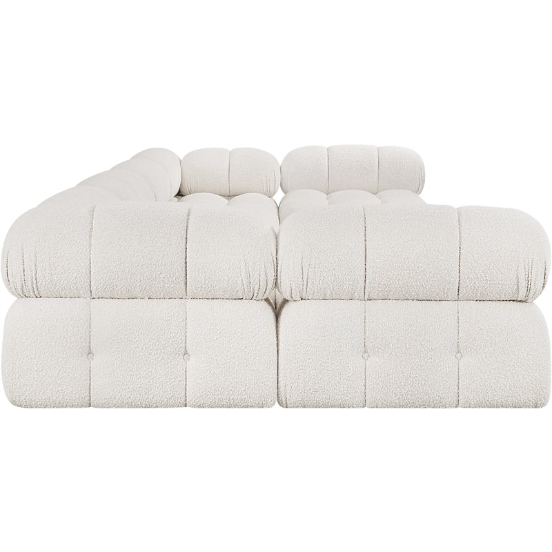 Meridian Furniture Ames Cream Boucle Fabric Modular Sectional