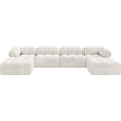 Meridian Furniture Ames Cream Boucle Fabric Modular Sectional