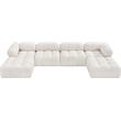 Meridian Furniture Ames Cream Boucle Fabric Modular Sectional