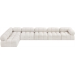 Meridian Furniture Ames Cream Boucle Fabric Modular Sectional