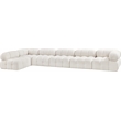 Meridian Furniture Ames Cream Boucle Fabric Modular Sectional