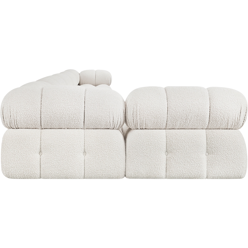 Meridian Furniture Ames Cream Boucle Fabric Modular Sectional