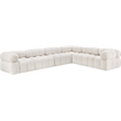 Meridian Furniture Ames Cream Boucle Fabric Modular Sectional